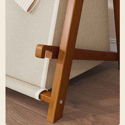 100x155cm Dark Wood Clothes Rail Garment Rack with Freestanding Storage Shelf.