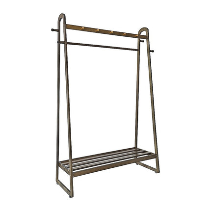 Dark Wood 160x100cm Clothes Rack Slim Stylish Space Saving.