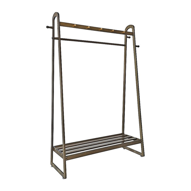 Dark Wood 160x100cm Clothes Rack Slim Stylish Space Saving.