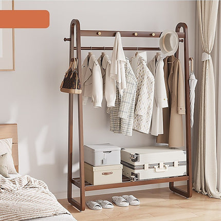 Dark Wood 160x100cm Clothes Rack Slim Stylish Space Saving.