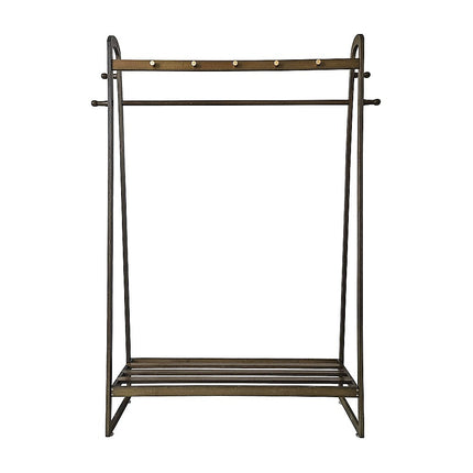 Dark Wood 160x100cm Clothes Rack Slim Stylish Space Saving.