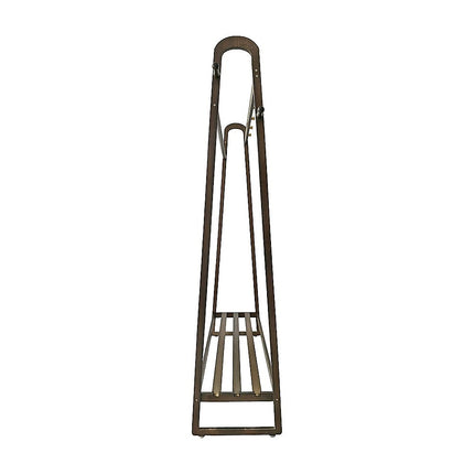 Dark Wood 160x100cm Clothes Rack Slim Stylish Space Saving.
