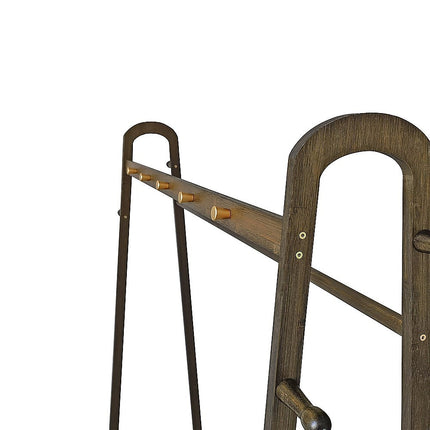 Dark Wood 160x100cm Clothes Rack Slim Stylish Space Saving.