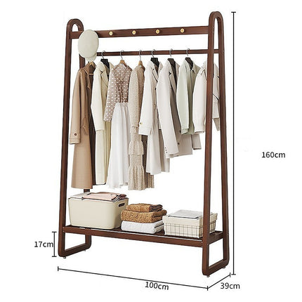 Dark Wood 160x100cm Clothes Rack Slim Stylish Space Saving.