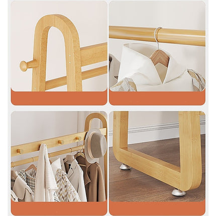 Wood 160x100cm Clothes Rack Slim Stylish Space Saving.