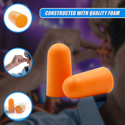 Foam Ear Plugs Disposable 200 Pairs Noise Cancelling Plane Sleep Snoring.