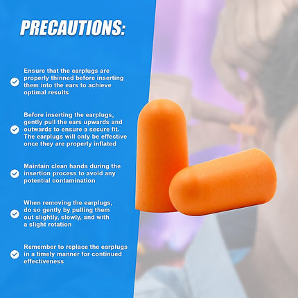 Foam Ear Plugs Disposable 200 Pairs Noise Cancelling Plane Sleep Snoring.