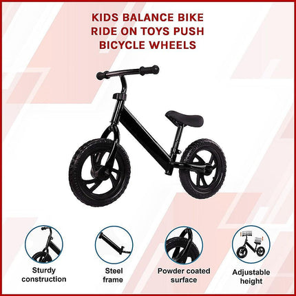 Kids Ride On Push Bike Balance Bicycle with Training Wheels for Toddlers.