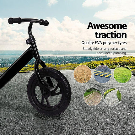 Kids Ride On Push Bike Balance Bicycle with Training Wheels for Toddlers.