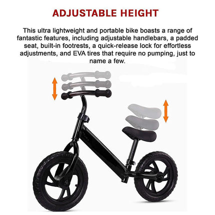 Kids Ride On Push Bike Balance Bicycle with Training Wheels for Toddlers.