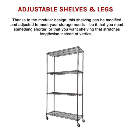 Modular Wire Storage Shelf 900 x 350 x 1800mm Steel Shelving.