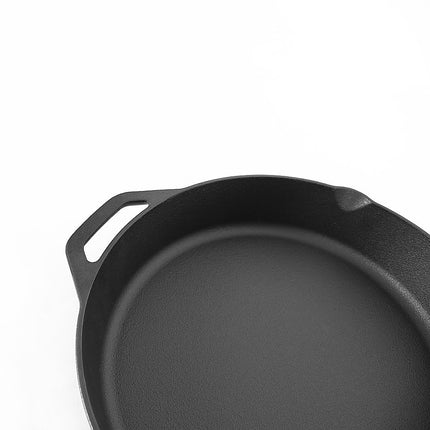 Non-stick Frying Pan Cast Iron Steak Skillet Round BBQ Grill Cookware 30cm.