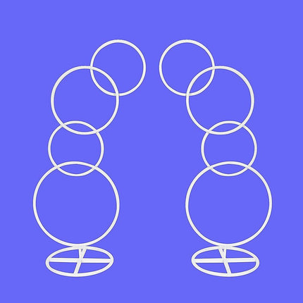2pcs Round Wedding Arch Backdrop Rings Loops Flower Balloon Lawn Row Stand.