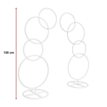 2pcs Round Wedding Arch Backdrop Rings Loops Flower Balloon Lawn Row Stand.