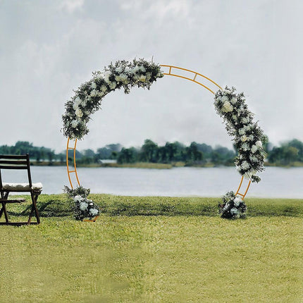 260cm Gold Metal Wedding Arch Round Balloon Birthday Party.