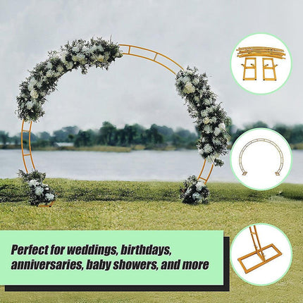 260cm Gold Metal Wedding Arch Round Balloon Birthday Party.