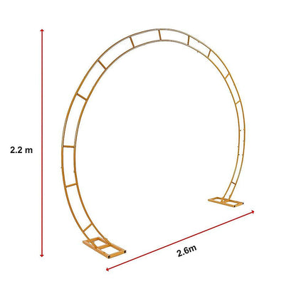 260cm Gold Metal Wedding Arch Round Balloon Birthday Party.