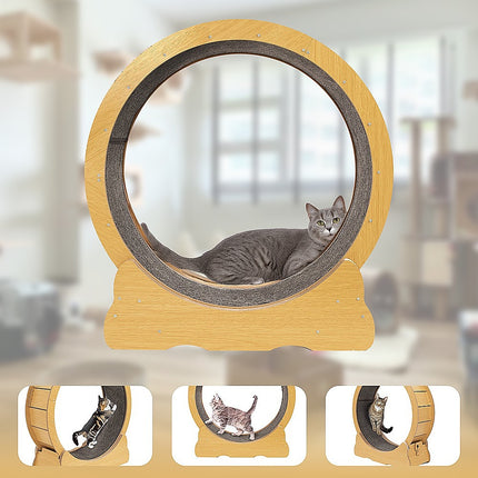 Cat Running Wheel w/ Carpet Runway Cat Exercise Wheel for Fitness Cat Treadmill.