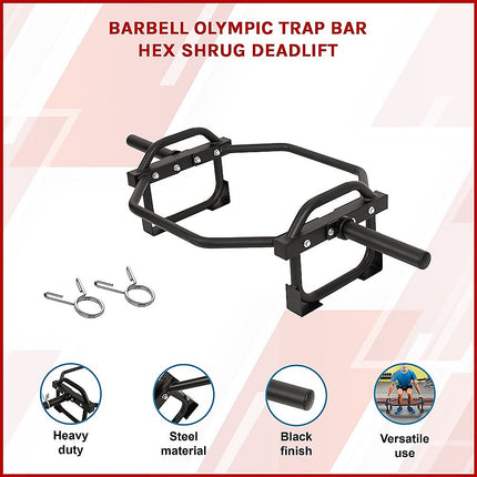 Barbell Olympic Trap Bar Hex Shrug Deadlift.