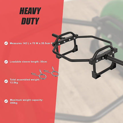Barbell Olympic Trap Bar Hex Shrug Deadlift.