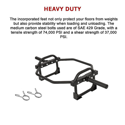 Barbell Olympic Trap Bar Hex Shrug Deadlift.