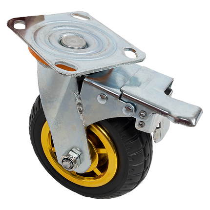 Castor Wheels 4 x 6" 150mm Swivel Silent Caster 2 Brakes 800KG.