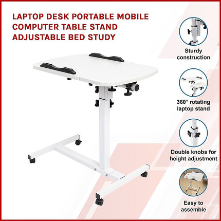 Laptop Desk Portable Mobile Computer Table Stand Adjustable Bed Study.