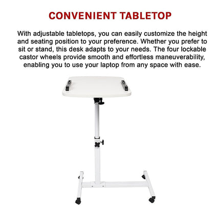 Laptop Desk Portable Mobile Computer Table Stand Adjustable Bed Study.