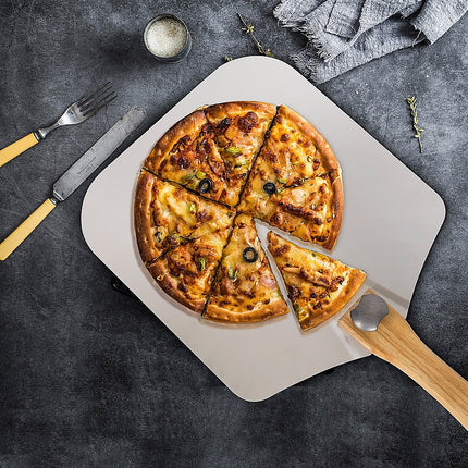 Metal Pizza Peel with Foldable Wood Handle.