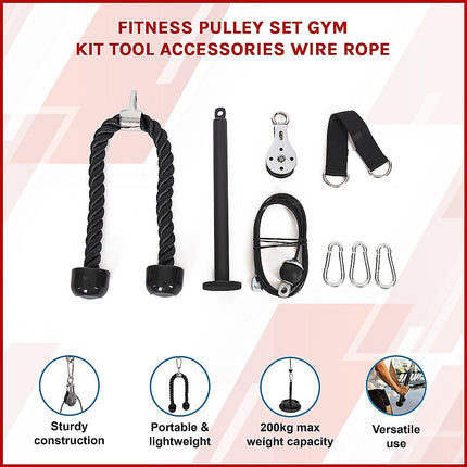 Fitness Pulley Set Gym Kit Tool Accessories Wire Rope.