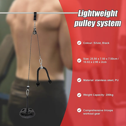Fitness Pulley Set Gym Kit Tool Accessories Wire Rope.