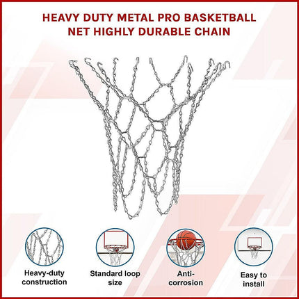 Heavy Duty Metal Pro Basketball Net Highly Durable Chain.