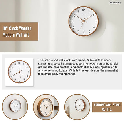 10" Clock Wooden Modern Wall Art.