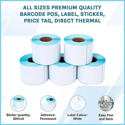 All Sizes Premium Quality Barcode POS, Label, Sticker, Price tag, Direct Thermal.