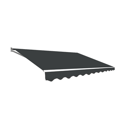 Outdoor Folding Arm Awning Retractable Sunshade Canopy Grey 4.0m x 3.0m.