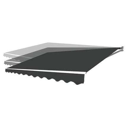 Outdoor Folding Arm Awning Retractable Sunshade Canopy Grey 4.0m x 3.0m.