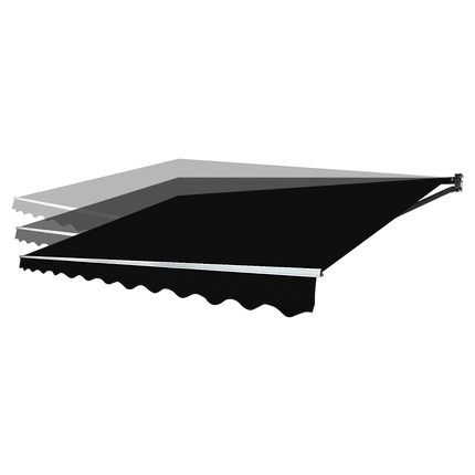 Outdoor Folding Arm Awning Retractable Sunshade Canopy Black 4.0m x 3.0m.