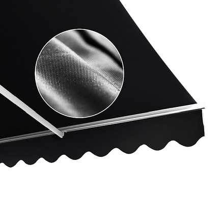 Outdoor Folding Arm Awning Retractable Sunshade Canopy Black 4.0m x 3.0m.