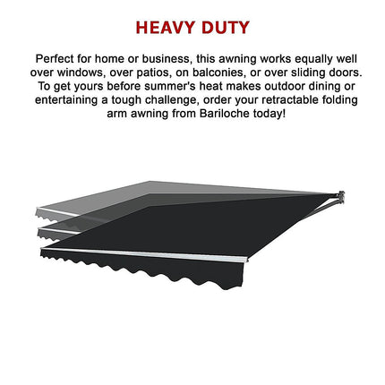 Outdoor Folding Arm Awning Retractable Sunshade Canopy Black 4.0m x 3.0m.