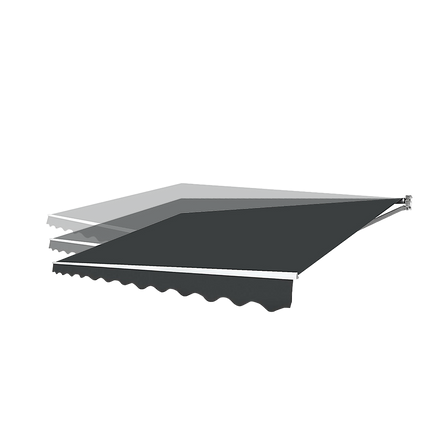 Motorised Outdoor Folding Arm Awning Retractable Sunshade Canopy Grey 5.0m x 2.5m.