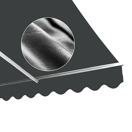 Motorised Outdoor Folding Arm Awning Retractable Sunshade Canopy Grey 5.0m x 2.5m.