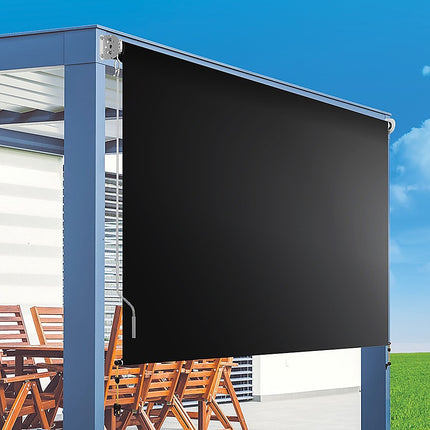 Retractable Straight Drop Roll Down Awning Garden Patio Screen 2.1X2.5M.