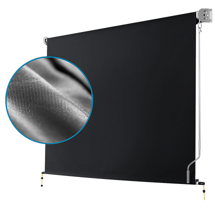 Retractable Straight Drop Roll Down Awning Garden Patio Screen 2.1X2.5M.