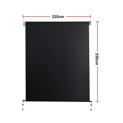 Retractable Straight Drop Roll Down Awning Garden Patio Screen 2.1X2.5M.
