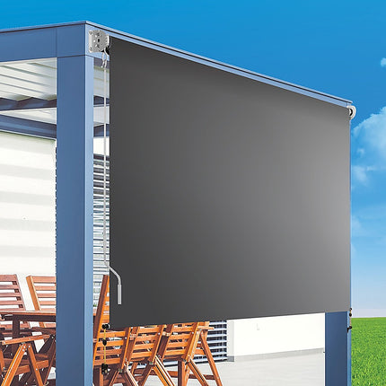 Retractable Straight Drop Roll Down Awning Garden Patio Screen 3.0X2.5M.