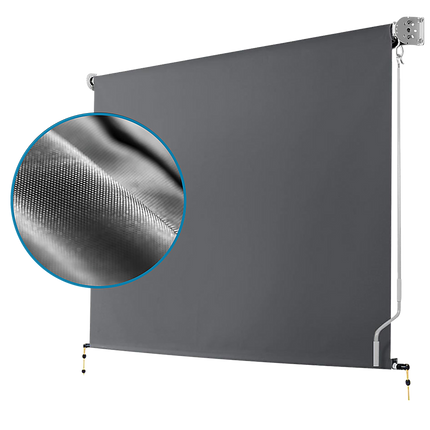 Retractable Straight Drop Roll Down Awning Garden Patio Screen 3.0X2.5M.
