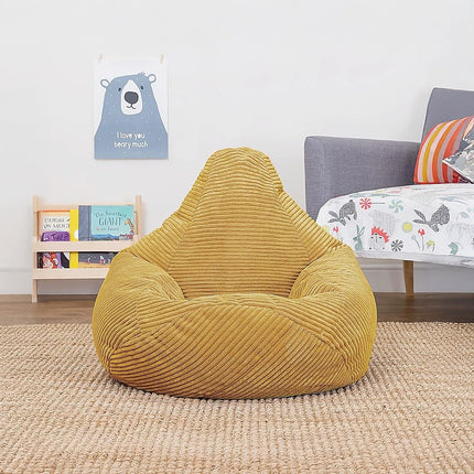 Jumbo Cord Beanbag Chair Cover Unfilled Large Bean Bag - Mustard.
