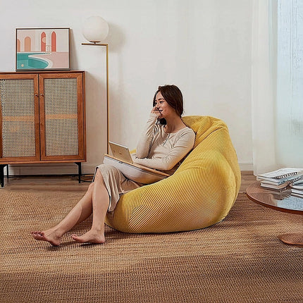 Jumbo Cord Beanbag Chair Cover Unfilled Large Bean Bag - Mustard.
