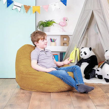 Jumbo Cord Beanbag Chair Cover Unfilled Large Bean Bag - Mustard.