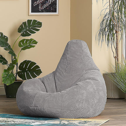 Jumbo Cord Beanbag Chair Cover Unfilled Large Bean Bag - Grey.